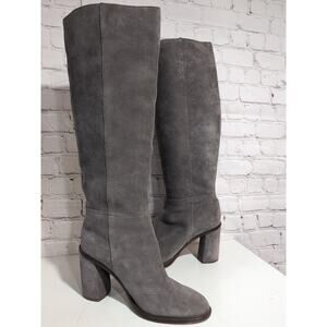 Vince Camuto Dameera Smoky Suede High Block Heel Pull On Knee High Boots 7.5